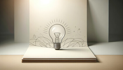 Brainstorm Simplicity: Light Bulb Idea Concept on Neutral Background