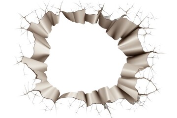 Wall Mural - Torn ripped paper hole on a white background