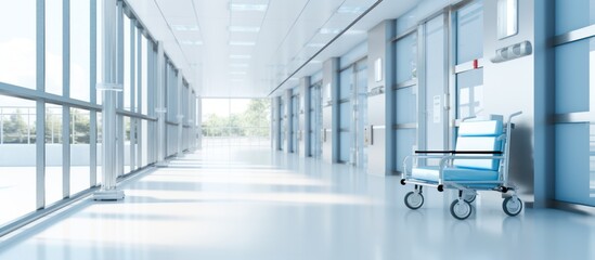 Wall Mural - Modern hospital corridor for clean background