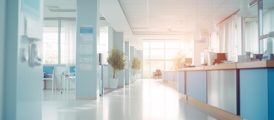 Wall Mural - Modern hospital counter and corridor