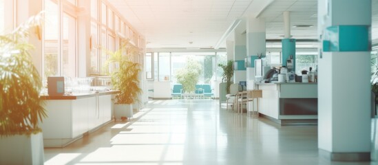 Wall Mural - Modern hospital counter and corridor