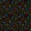 © Afsana - Gaming seamless pattern design, Retro Games Pattern. Awesome Gaming Controller Icon Illustration