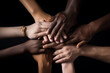 © Suriyo - Many hands of different races and ethnicities.Diverse youth fighting against discrimination