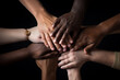 © Suriyo - Many hands of different races and ethnicities.Diverse youth fighting against discrimination