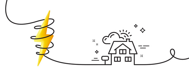 Poster - realtor line icon. continuous one line with curl. real estate agent sign. property agency symbol. re