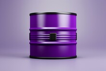 Purple Steel Barrel With A 3D Design And A Separate File For Clipping Path. Generative AI