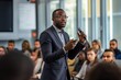 © Johnathan - Black Male Sales Speaker Presenting Corporate Conference Generative AI