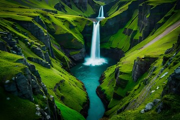 Poster - waterfall in the jungle