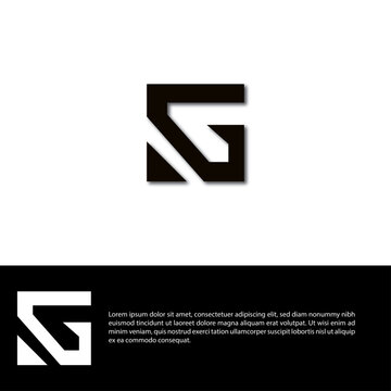 Initial Letter G Logo. White and Black Circle Shape Origami Style isolated on white and Black Background. Usable for Business and Branding Logos. Flat Vector Logo .