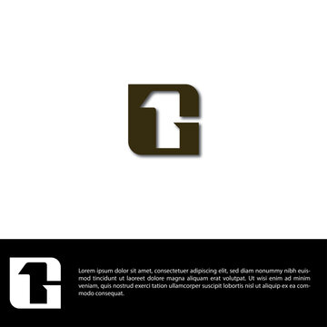 Initial Letter G Logo. White and Black Circle Shape Origami Style isolated on white and Black Background. Usable for Business and Branding Logos. Flat Vector Logo .