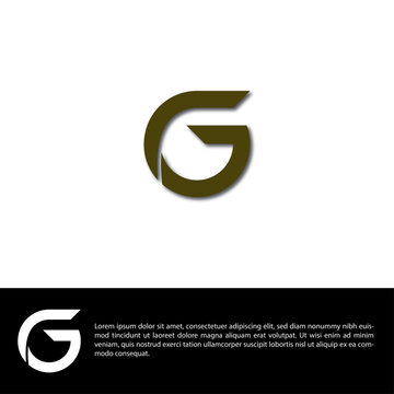 Initial Letter G Logo. White and Black Circle Shape Origami Style isolated on white and Black Background. Usable for Business and Branding Logos. Flat Vector Logo .