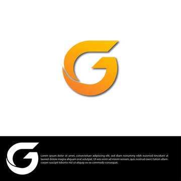 Initial Letter G Logo. White and Black Circle Shape Origami Style isolated on white and Black Background. Usable for Business and Branding Logos. Flat Vector Logo .