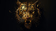 tigre dourado em fundo preto 