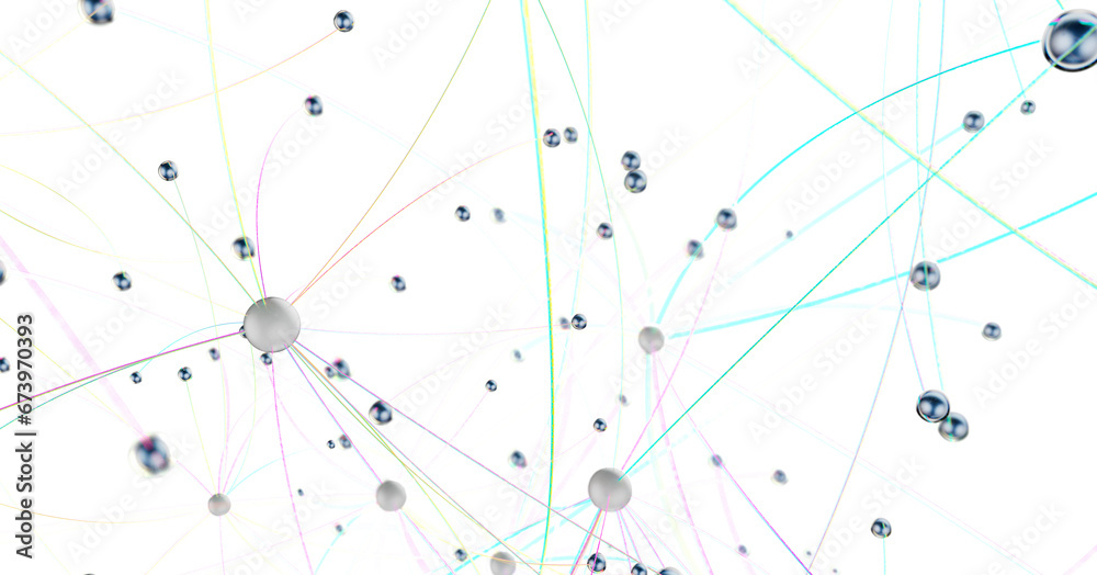 Large Network Visualisation Big data visualization. Network connection structure with chaotic ...
