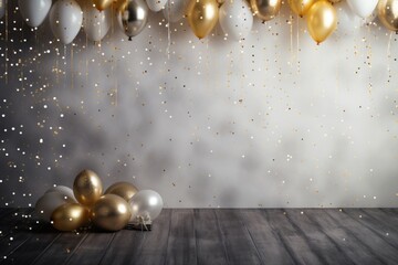 New year's eve party background or theme, for party or celebration announcement, greeting cards. AI generated image