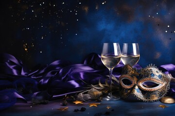 New year's eve party background or theme, for party or celebration announcement, greeting cards. AI generated image