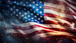 american flag and stars, vintage style, faded 
