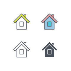 Poster - Vector sign of the home symbol isolated on a white background. icon color editable.