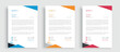 Corporate modern letterhead design template, company professional informative newsletter