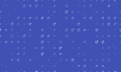 Poster - Seamless background pattern of evenly spaced white distance learning symbols of different sizes and opacity. Vector illustration on indigo background with stars