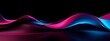 © XC Stock - abstract futuristic background with 3d blue and pink lighting waves on dark background, wallpaper banner copy space for text