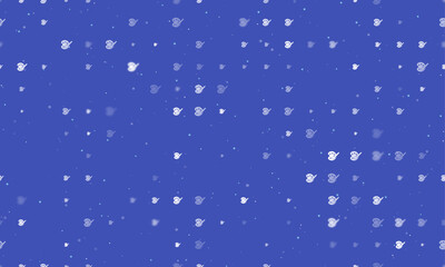 Poster - Seamless background pattern of evenly spaced white palette symbols of different sizes and opacity. Vector illustration on indigo background with stars