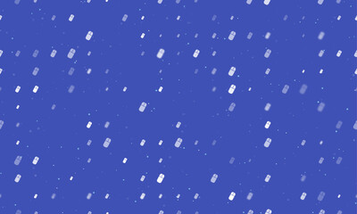 Poster - Seamless background pattern of evenly spaced white computer mouse symbols of different sizes and opacity. Vector illustration on indigo background with stars