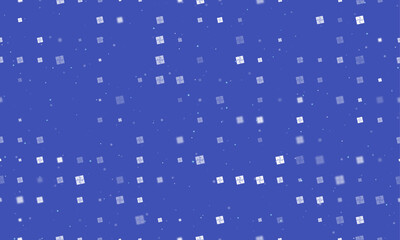 Poster - Seamless background pattern of evenly spaced white puzzle symbols of different sizes and opacity. Vector illustration on indigo background with stars