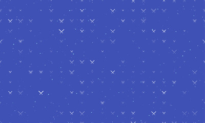 Poster - Seamless background pattern of evenly spaced white baseball bats symbols of different sizes and opacity. Vector illustration on indigo background with stars