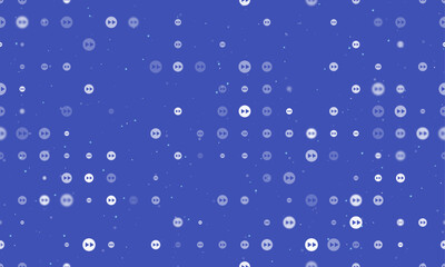 Poster - seamless background pattern of evenly spaced white fast forward symbols of different sizes and opaci