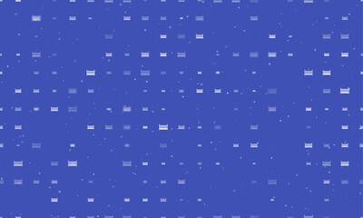 Poster - Seamless background pattern of evenly spaced white baby cot symbols of different sizes and opacity. Vector illustration on indigo background with stars