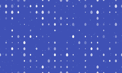 Poster - Seamless background pattern of evenly spaced white oval symbols of different sizes and opacity. Vector illustration on indigo background with stars