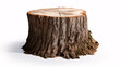 © ckybe - A tremendous tree stump standing alone on a pallid backdrop.