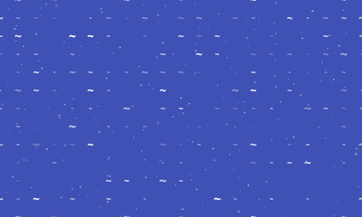 Poster - Seamless background pattern of evenly spaced white tilde symbols of different sizes and opacity. Vector illustration on indigo background with stars