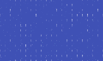 Poster - Seamless background pattern of evenly spaced white exclamation symbols of different sizes and opacity. Vector illustration on indigo background with stars