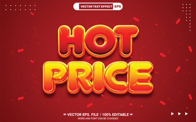 Poster - Hot price editable 3d vector text style effect