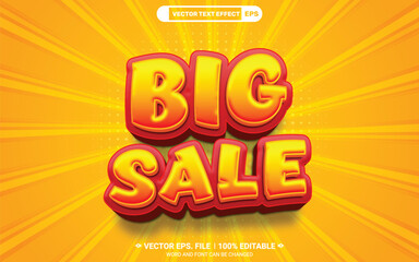 Canvas Print - Big sale editable 3d vector text style effect