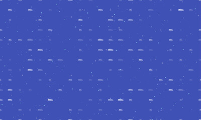 Poster - Seamless background pattern of evenly spaced white car symbols of different sizes and opacity. Vector illustration on indigo background with stars
