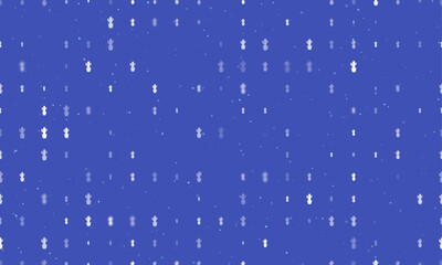 Poster - Seamless background pattern of evenly spaced white cactus symbols of different sizes and opacity. Vector illustration on indigo background with stars