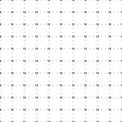 Poster - Square seamless background pattern from geometric shapes are different sizes and opacity. The pattern is evenly filled with small black twelve numbers. Vector illustration on white background
