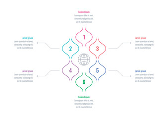 geometric informational template. seven options infographic template. web, internet, annual report, education, magazine infographic template