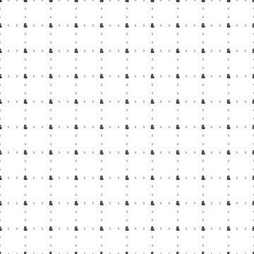 Square seamless background pattern from geometric shapes are different sizes and opacity. The pattern is evenly filled with small black ampersand symbols. Vector illustration on white background