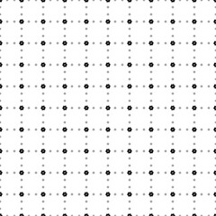 Poster - Square seamless background pattern from geometric shapes are different sizes and opacity. The pattern is evenly filled with small black milling disc symbols. Vector illustration on white background