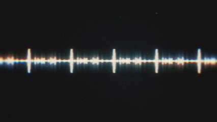 Poster - Vintage Music Digital Equalizer Background/ 4k animation of an abstract background with vintage graphic sound digital player waveform