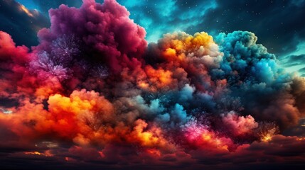 Wall Mural - Abstract Colored Firework Background Free Space, Bright Background, Background Hd