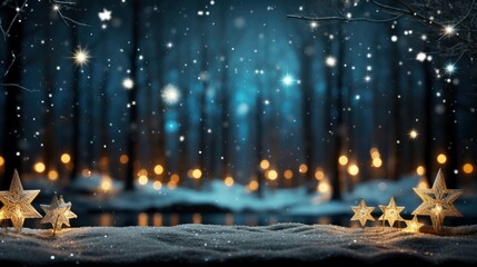 Wall Mural - Christmas Winter Composition Frame Made Snowflake, Bright Background, Background Hd