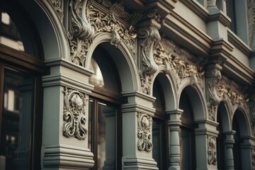Poster - A picture of a building with a prominent clock on its front. This image can be used to depict landmarks, architectural beauty, or the concept of time management.