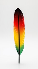 Poster - A feather with a red, yellow and green color, AI