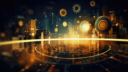 Abstract technology background, futuristic circuit board illustration, hi-tech communication concept