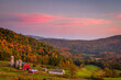 Evening falls over a farm in Vermont